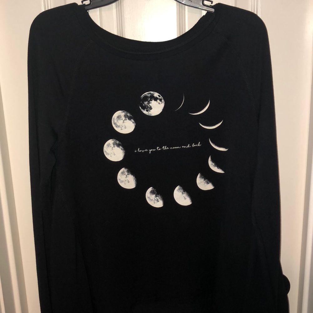 Black long sleeve, with phases of the moon